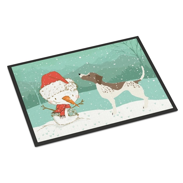 Carolines Treasures 18 x 27 in. German Shorthair Snowman Christmas Indoor or Outdoor Mat CK2045MAT - main